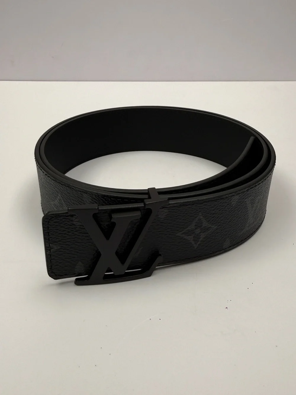 Louis Vuitton Black Monogram LV Buckle Men's Belt